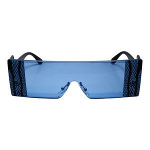6106 | Blue Rectangle Sunglasses with Side Blinders